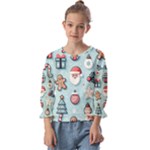 Christmas Decoration Angel Kids  Cuff Sleeve Top