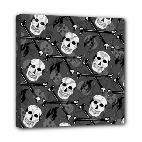 Skull Skeleton Pattern Texture Mini Canvas 8  x 8  (Stretched) from ArtsNow.com