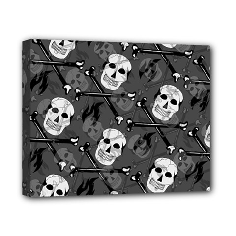 Skull Skeleton Pattern Texture Canvas 10  x 8  (Stretched) from ArtsNow.com