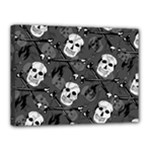 Skull Skeleton Pattern Texture Canvas 16  x 12  (Stretched)