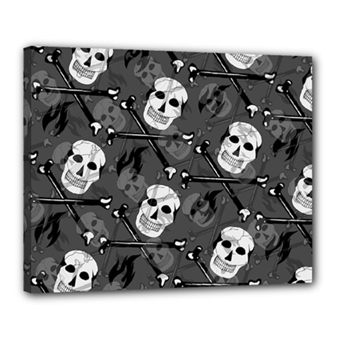 Skull Skeleton Pattern Texture Canvas 20  x 16  (Stretched) from ArtsNow.com