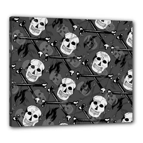 Skull Skeleton Pattern Texture Canvas 24  x 20  (Stretched) from ArtsNow.com