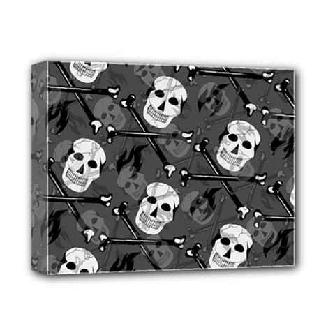 Skull Skeleton Pattern Texture Deluxe Canvas 14  x 11  (Stretched) from ArtsNow.com