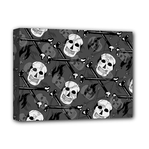 Skull Skeleton Pattern Texture Deluxe Canvas 16  x 12  (Stretched)  from ArtsNow.com
