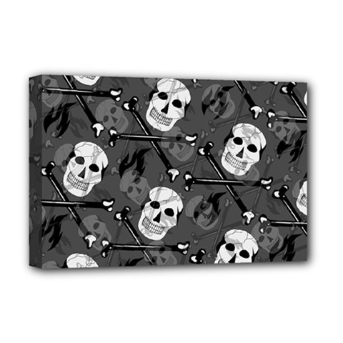 Skull Skeleton Pattern Texture Deluxe Canvas 18  x 12  (Stretched) from ArtsNow.com
