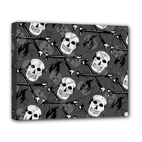 Skull Skeleton Pattern Texture Deluxe Canvas 20  x 16  (Stretched) from ArtsNow.com
