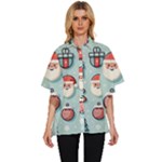 Christmas Decoration Angel Women s Batwing Button Up Shirt