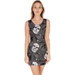 Skull Skeleton Pattern Texture Bodycon Dress