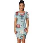 Christmas Decoration Angel Fitted Knot Split End Bodycon Dress