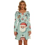 Christmas Decoration Angel Long Sleeve Wide Neck Velvet Dress