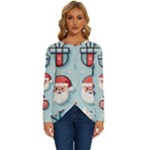 Christmas Decoration Angel Long Sleeve Crew Neck Pullover Top