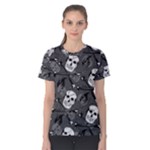 Skull Skeleton Pattern Texture Women s Cotton T-Shirt