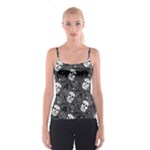 Skull Skeleton Pattern Texture Spaghetti Strap Top