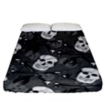 Skull Skeleton Pattern Texture Fitted Sheet (Queen Size)