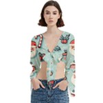 Christmas Decoration Angel Trumpet Sleeve Cropped Top