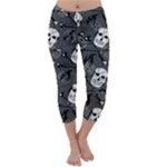 Skull Skeleton Pattern Texture Capri Winter Leggings 