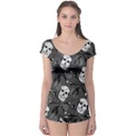 Skull Skeleton Pattern Texture Boyleg Leotard 