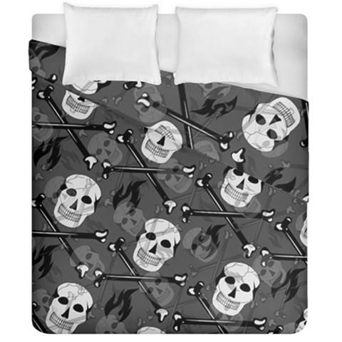 Skull Skeleton Pattern Texture Duvet Cover Double Side (California King Size) from ArtsNow.com