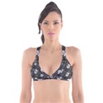 Skull Skeleton Pattern Texture Plunge Bikini Top