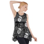 Skull Skeleton Pattern Texture Side Drop Tank Tunic