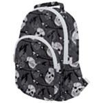 Skull Skeleton Pattern Texture Rounded Multi Pocket Backpack