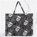Skull Skeleton Pattern Texture Zipper Large Tote Bag