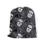 Skull Skeleton Pattern Texture Drawstring Pouch (XL)