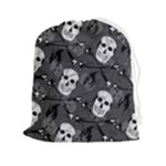 Skull Skeleton Pattern Texture Drawstring Pouch (2XL)