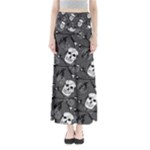 Skull Skeleton Pattern Texture Full Length Maxi Skirt