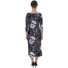 Quarter Sleeve Midi Bodycon Dress 