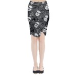 Skull Skeleton Pattern Texture Midi Wrap Pencil Skirt