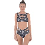 Skull Skeleton Pattern Texture Bandaged Up Bikini Set 