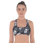 Skull Skeleton Pattern Texture Cross Back Sports Bra
