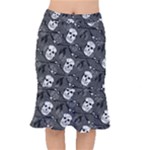 Skull Skeleton Pattern Texture Short Mermaid Skirt