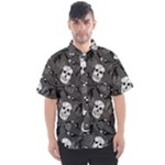 Skull Skeleton Pattern Texture Men s Short Sleeve Shirt