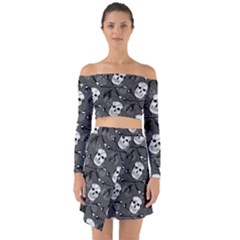 Off Shoulder Top with Skirt Set 
