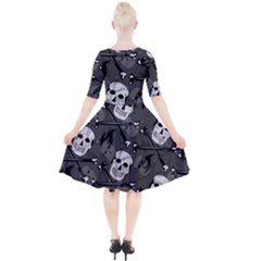 Quarter Sleeve A-Line Dress 