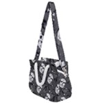 Skull Skeleton Pattern Texture Rope Handles Shoulder Strap Bag