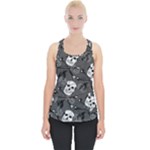 Skull Skeleton Pattern Texture Piece Up Tank Top