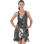Skull Skeleton Pattern Texture Show Some Back Chiffon Dress