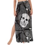 Skull Skeleton Pattern Texture Maxi Chiffon Tie-Up Sarong