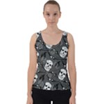 Skull Skeleton Pattern Texture Velvet Tank Top