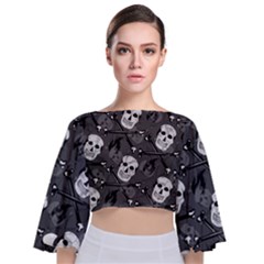 Tie Back Butterfly Sleeve Chiffon Top 