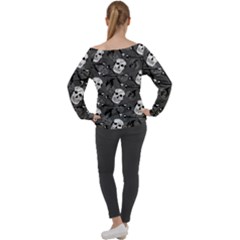 Off Shoulder Long Sleeve Velour Top 