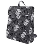 Skull Skeleton Pattern Texture Flap Top Backpack
