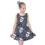 Skull Skeleton Pattern Texture Kids  Summer Dress