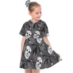 Skull Skeleton Pattern Texture Kids  Sailor Dress