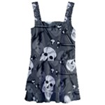 Skull Skeleton Pattern Texture Kids  Layered Skirt Swimsuit