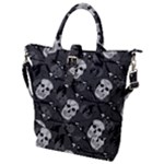 Skull Skeleton Pattern Texture Buckle Top Tote Bag