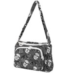 Skull Skeleton Pattern Texture Front Pocket Crossbody Bag